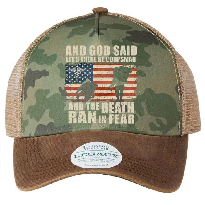 Proud Veteran Navy Corpsman Gifts Navy Patriot Legacy Tie Dye Trucker Hat