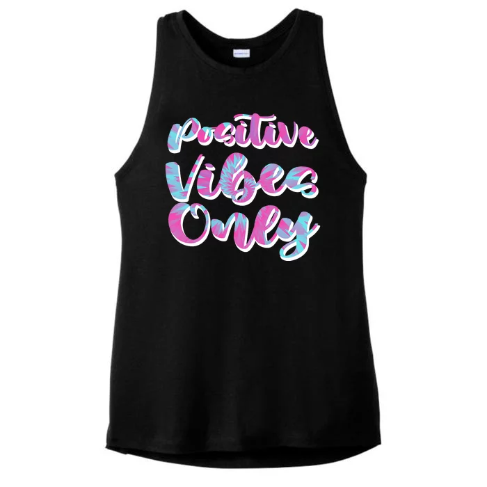 Positive Vibes Only Fun Quote Ladies Tri-Blend Wicking Tank