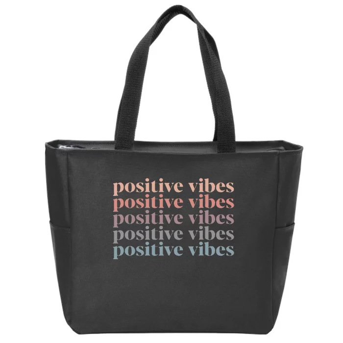 Positive Vibe Only Transfer Day Infertility Ivf Mom Dad Gift Zip Tote Bag