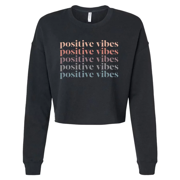 Positive Vibe Only Transfer Day Infertility Ivf Mom Dad Gift Cropped Pullover Crew