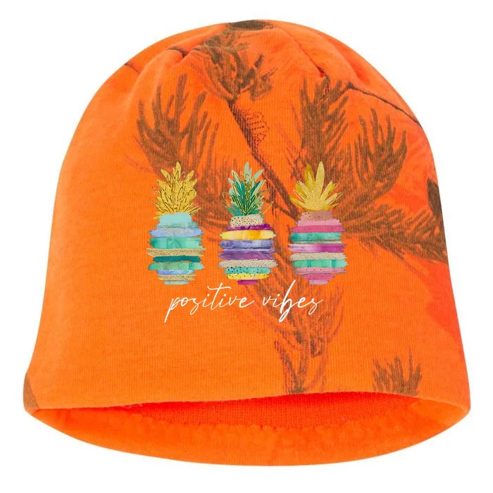 Positive Vibe Pineapple Transfer Day Infertility Ivf Mom Dad Kati - Camo Knit Beanie