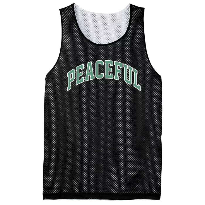 Peaceful Varsity Mesh Reversible Basketball Jersey Tank