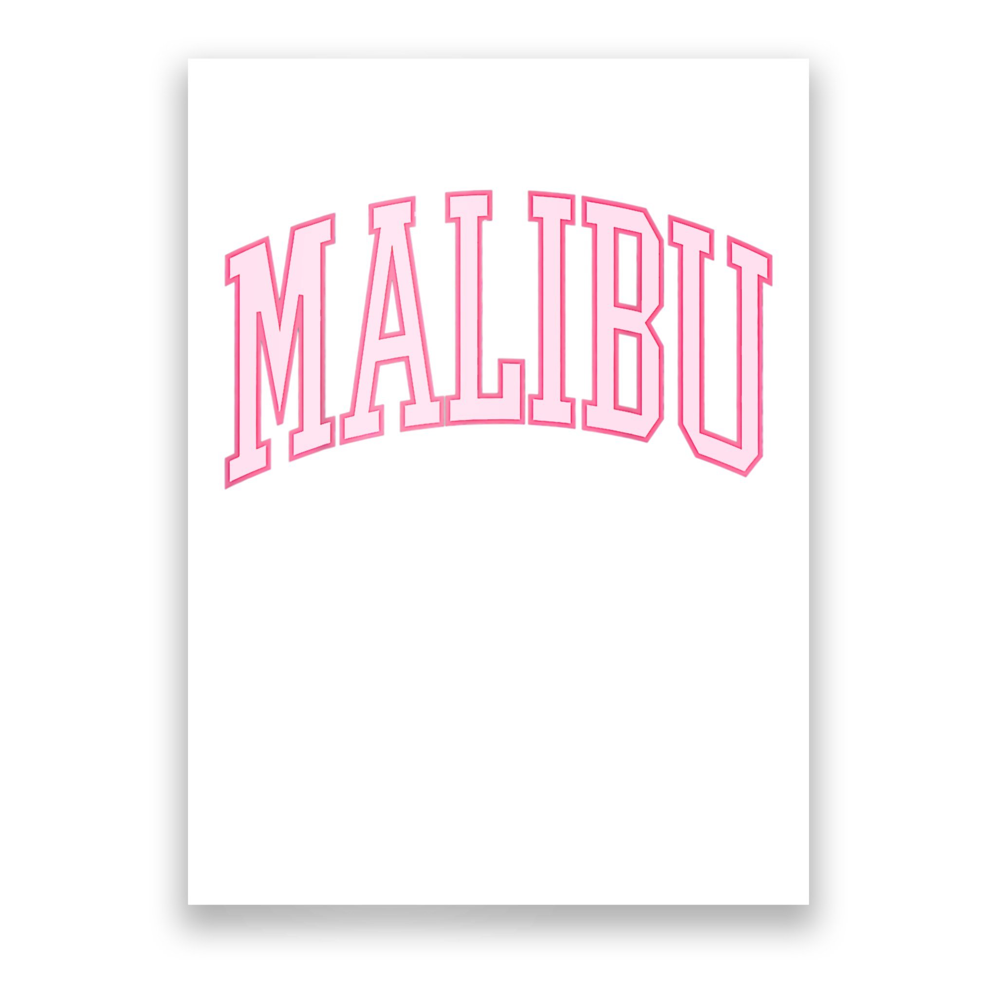 Malibu California Preppy Pink Varsity - Malibu - Sticker