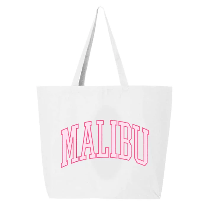 Preppy Varsity Pink Malibu CA California Font 25L Jumbo Tote