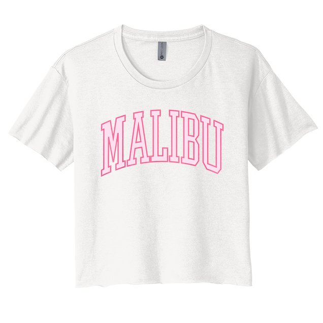 Preppy Varsity Pink Malibu California for Women Teen Girls T-Shirt