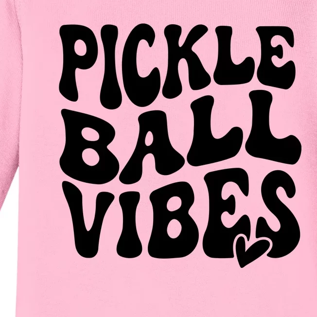 Pickleball Vibes Play Pickleball With Love Baby Long Sleeve Bodysuit