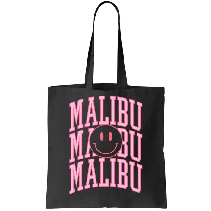 Preppy Varsity Pink Malibu California Tote Bag