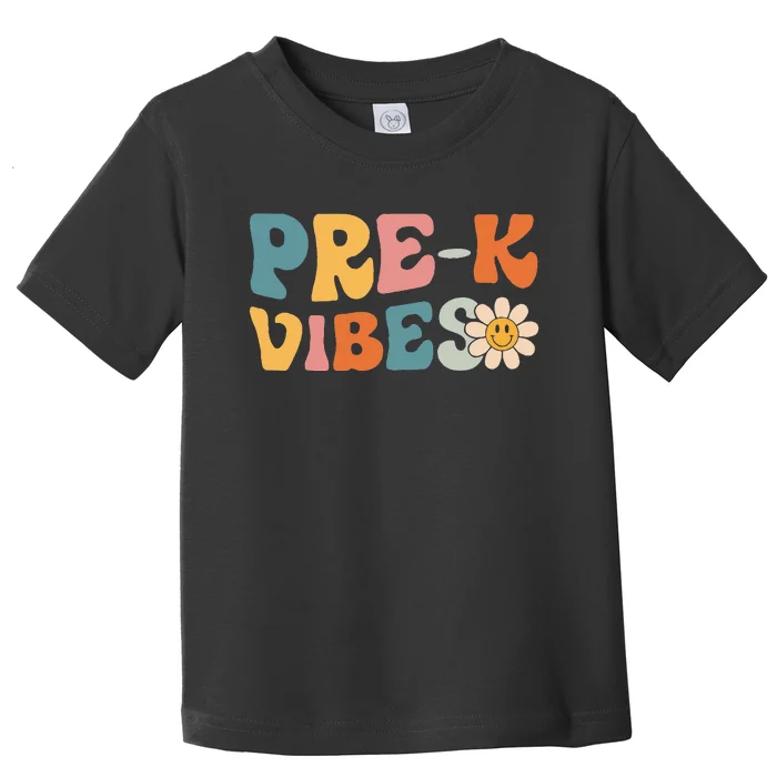 Pre-K Vibes - Pre Kindergarten Team Retro 1st Day of School Toddler T-Shirt