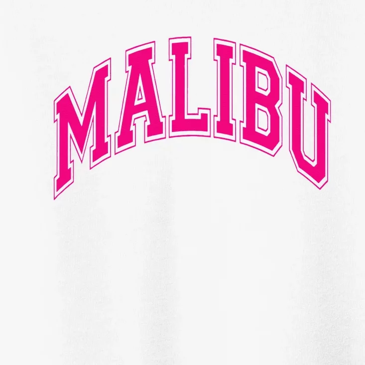 Preppy Varsity Pink Malibu CA California Font Toddler T-Shirt