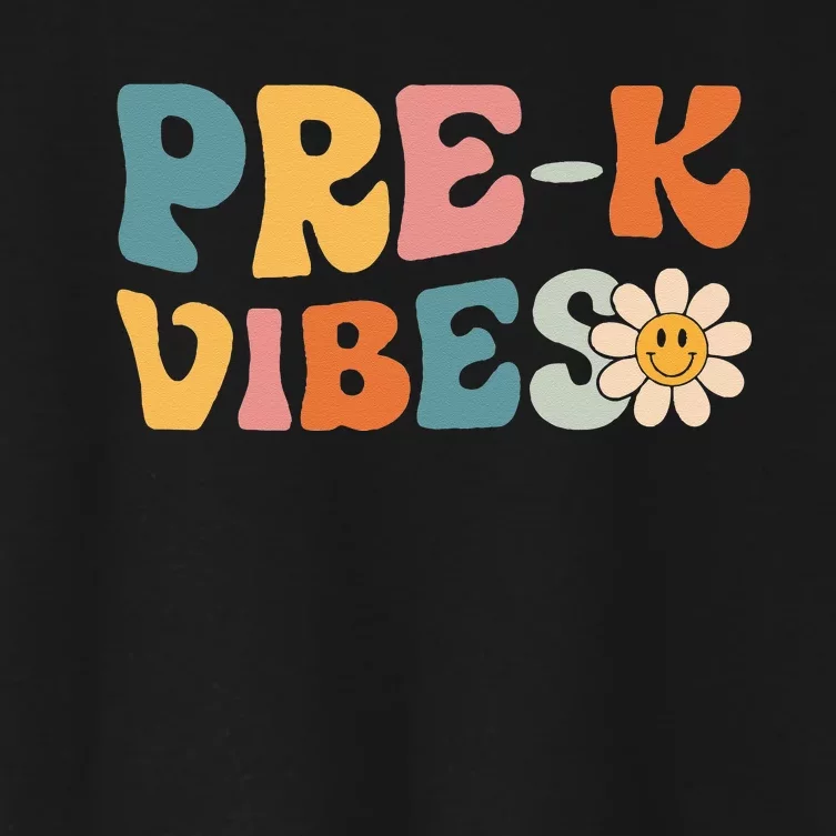 PreK Vibes Pre Kindergarten Team Retro 1st Day Of School Women's Crop Top Tee