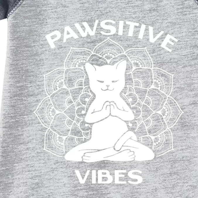 Pawsitive Vibes Positivity Meditation Lotus Mandala Yoga Cat Infant Baby Jersey Bodysuit