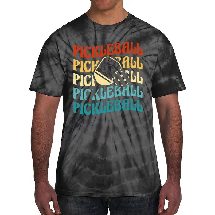 Pickleball,Retro Vintage Pickleball Silhouette, Pickleball Tie-Dye T-Shirt