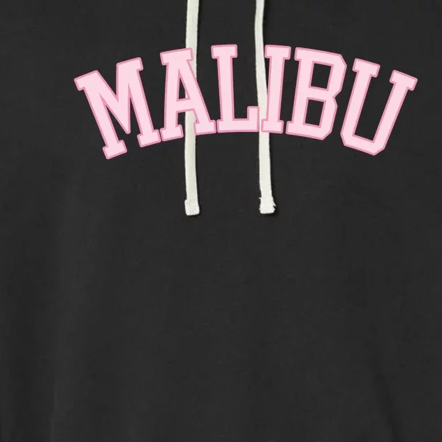 Preppy Varsity Pink Malibu California Garment-Dyed Fleece Hoodie