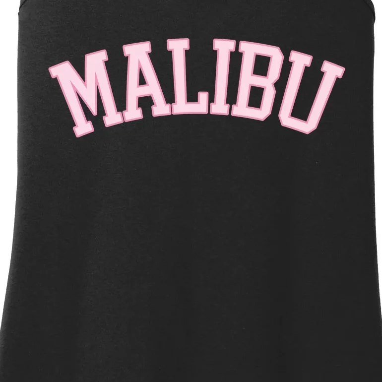 Preppy Varsity Pink Malibu California Ladies Essential Tank