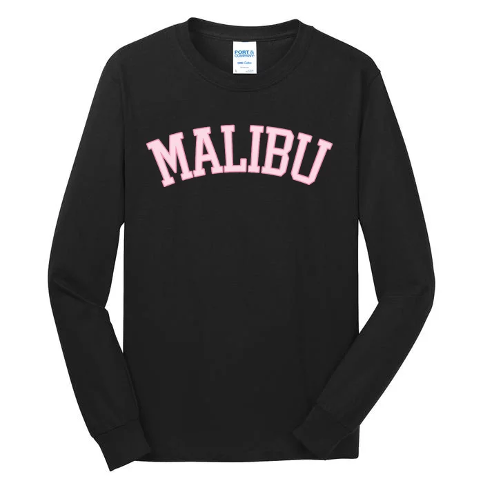 Preppy Varsity Pink Malibu California Tall Long Sleeve T-Shirt