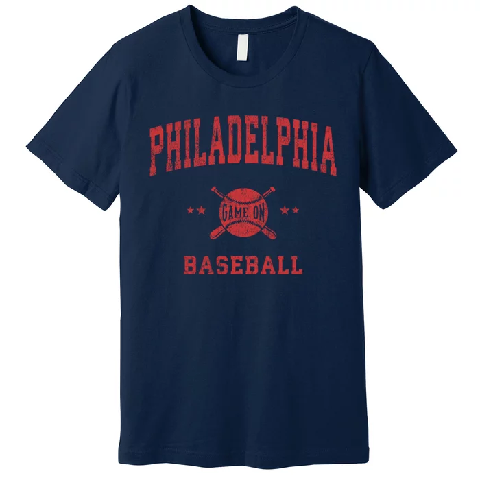 Philadelphia Vintage Philly Baseball Throwback Retro Design Premium T-Shirt