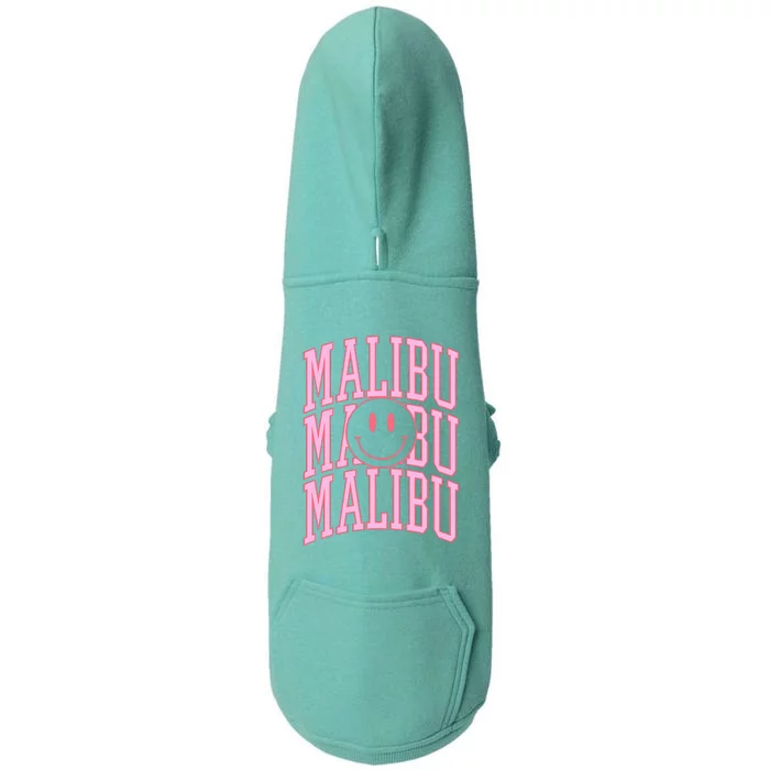 Preppy Varsity Pink Malibu California Doggie 3-End Fleece Hoodie