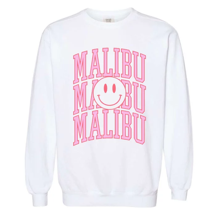 Preppy Varsity Pink Malibu California Garment-Dyed Sweatshirt