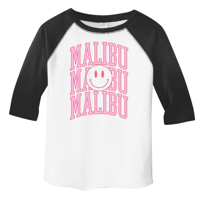 Preppy Varsity Pink Malibu California Toddler Fine Jersey T-Shirt