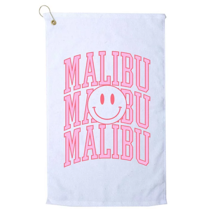 Preppy Varsity Pink Malibu California Platinum Collection Golf Towel