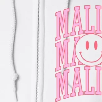 Preppy Varsity Pink Malibu California Full Zip Hoodie