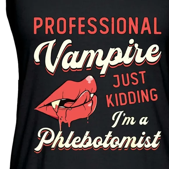 Professional Vampire Phlebotomyl Nurse Retro Phlebotomist Ladies Essential Flowy Tank