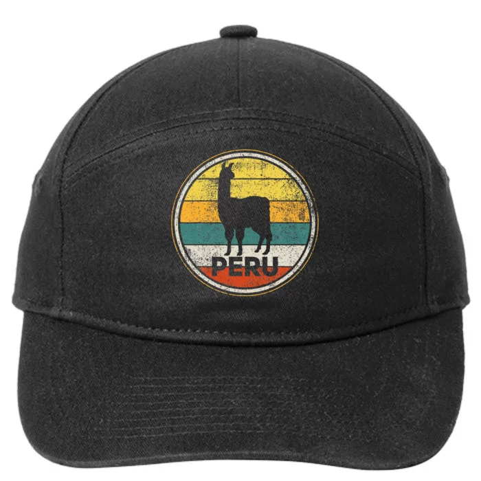 Peru Vicuna Peruvian Retro Vintage 7-Panel Snapback Hat