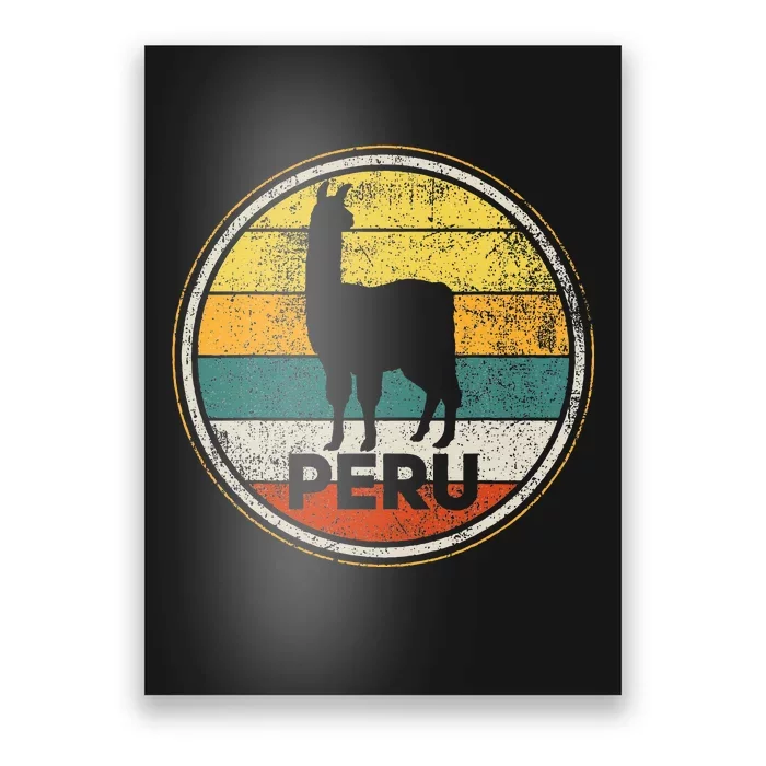 Peru Vicuna Peruvian Retro Vintage Poster