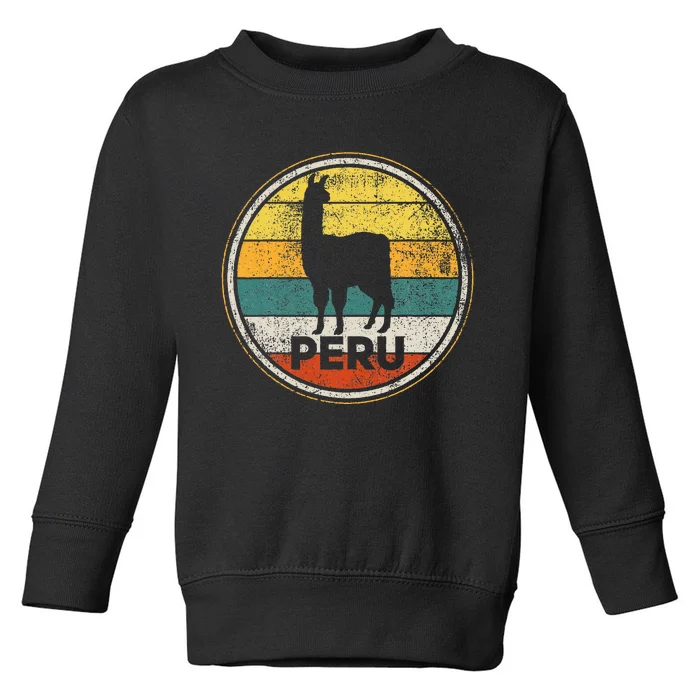 Peru Vicuna Peruvian Retro Vintage Toddler Sweatshirt