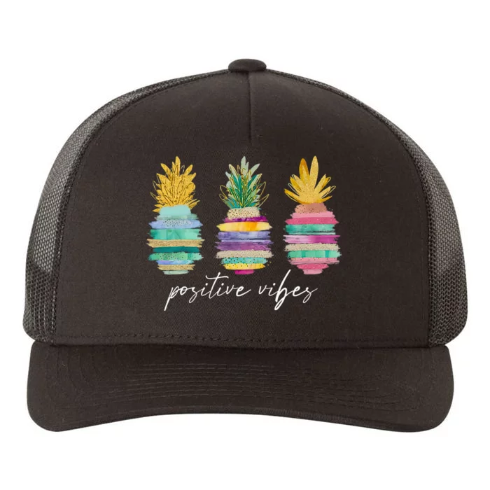 Positive Vibe Pineapple Transfer Day Infertility Ivf Mom Dad Yupoong Adult 5-Panel Trucker Hat