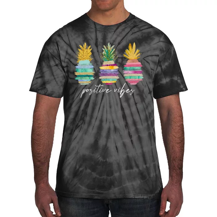 Positive Vibe Pineapple Transfer Day Infertility Ivf Mom Dad Tie-Dye T-Shirt