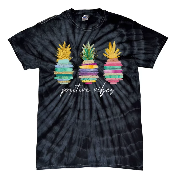 Positive Vibe Pineapple Transfer Day Infertility Ivf Mom Dad Tie-Dye T-Shirt