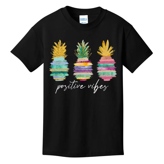 Positive Vibe Pineapple Transfer Day Infertility Ivf Mom Dad Kids T-Shirt