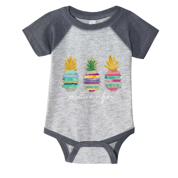 Positive Vibe Pineapple Transfer Day Infertility Ivf Mom Dad Infant Baby Jersey Bodysuit