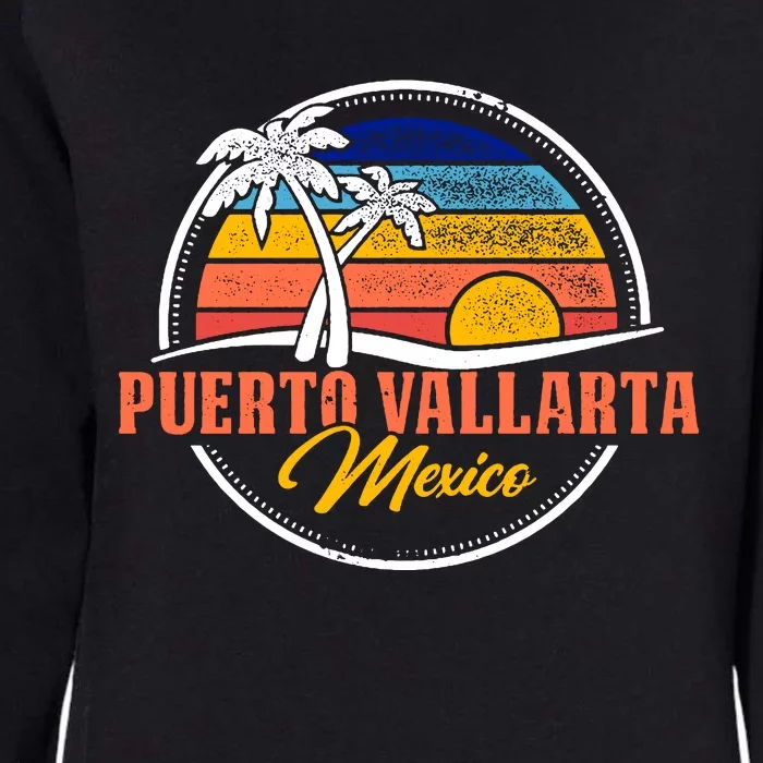 Puerto Vallarta Retro Sunset Womens California Wash Sweatshirt