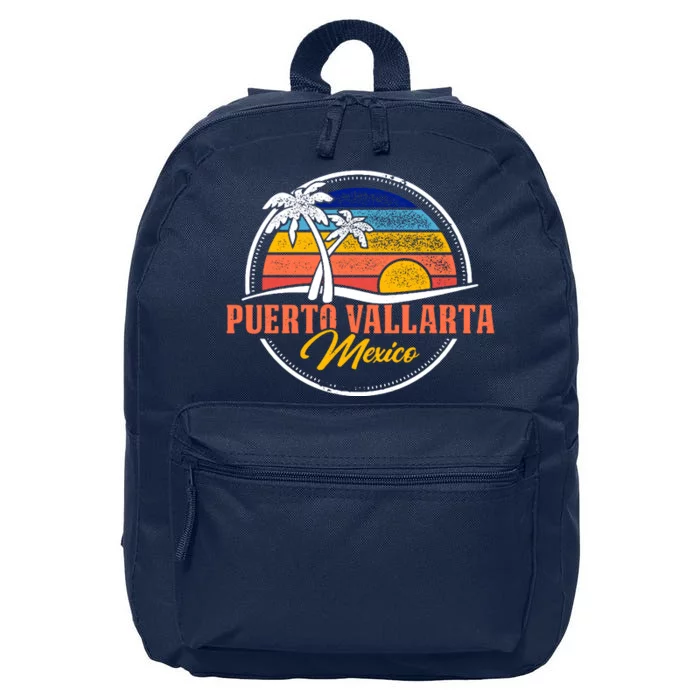 Puerto Vallarta Retro Sunset 16 in Basic Backpack