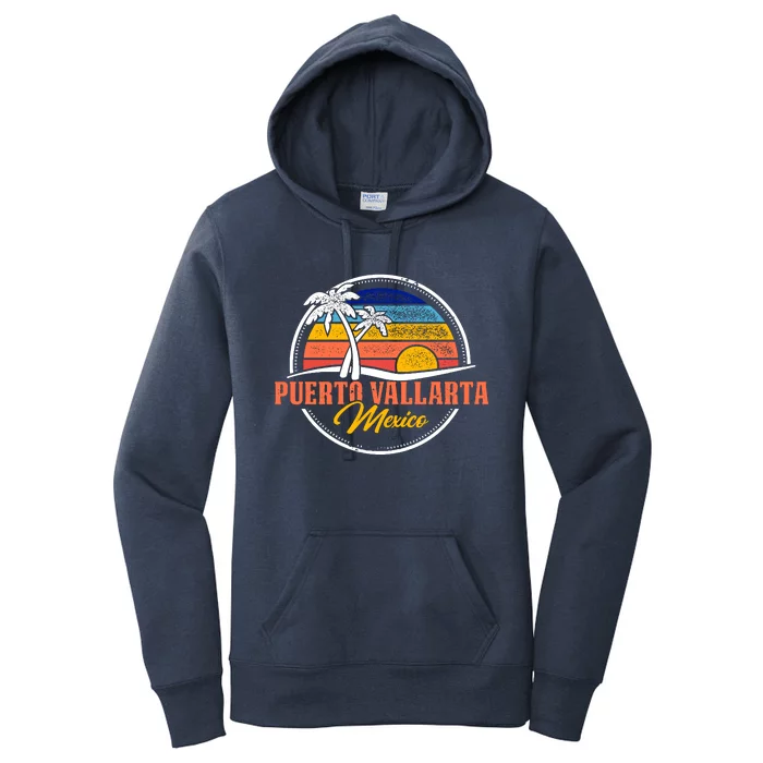 Puerto Vallarta Retro Sunset Women's Pullover Hoodie