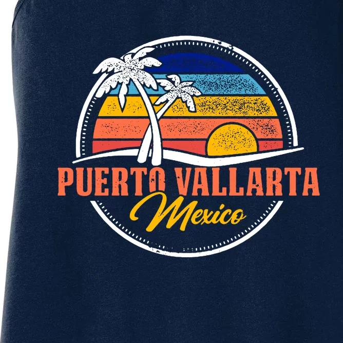 Puerto Vallarta Retro Sunset Women's Racerback Tank