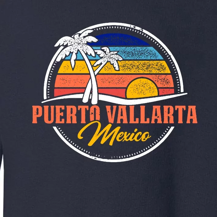 Puerto Vallarta Retro Sunset Toddler Sweatshirt