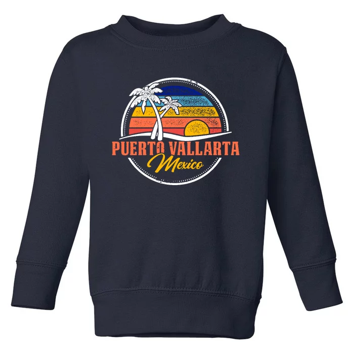 Puerto Vallarta Retro Sunset Toddler Sweatshirt