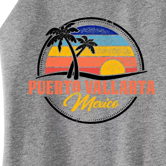 Puerto Vallarta Retro Sunset Women’s Perfect Tri Rocker Tank