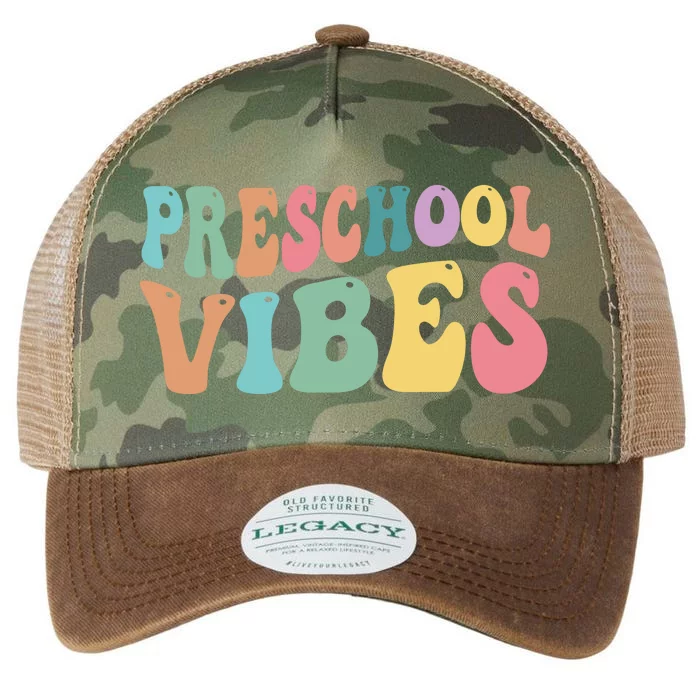 Preschool Vibes Retro 80s Pre School Legacy Tie Dye Trucker Hat