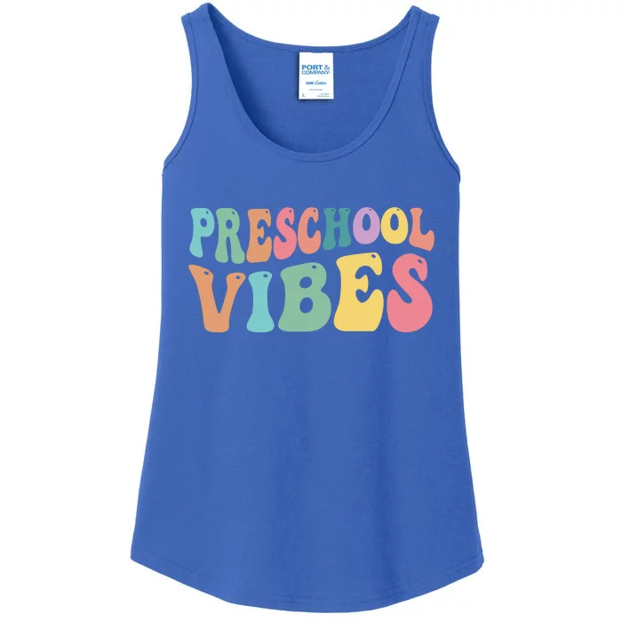 Preschool Vibes Retro 80s Pre School Ladies Essential Tank