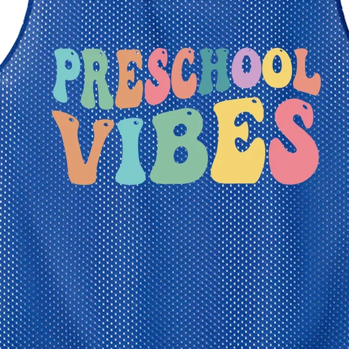 Preschool Vibes Retro 80s Pre School Mesh Reversible Basketball Jersey Tank