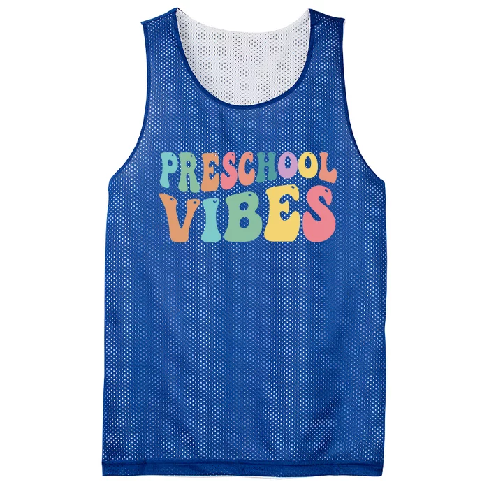 Preschool Vibes Retro 80s Pre School Mesh Reversible Basketball Jersey Tank