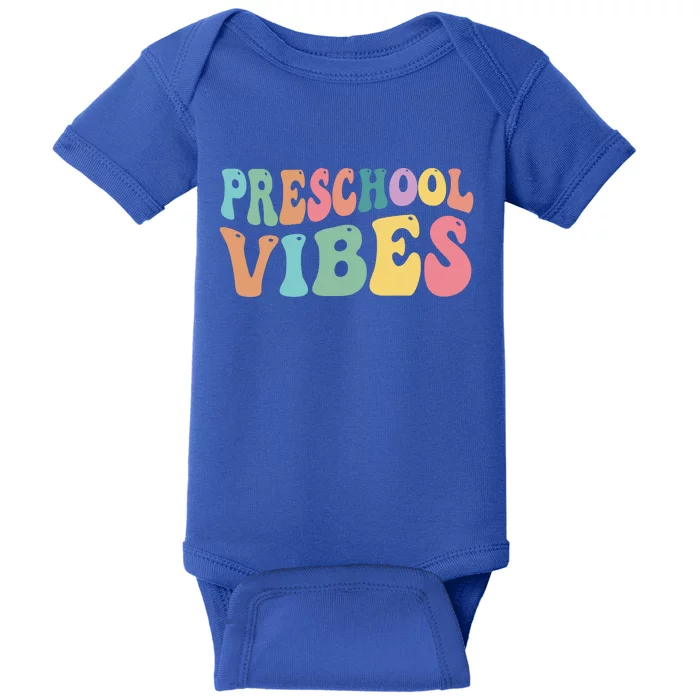 Preschool Vibes Retro 80s Pre School Baby Bodysuit