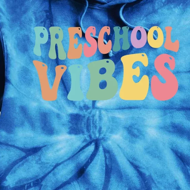 Preschool Vibes Retro 80s Pre School Tie Dye Hoodie