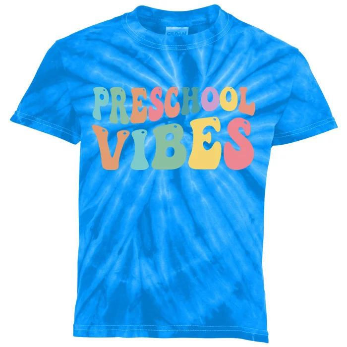 Preschool Vibes Retro 80s Pre School Kids Tie-Dye T-Shirt