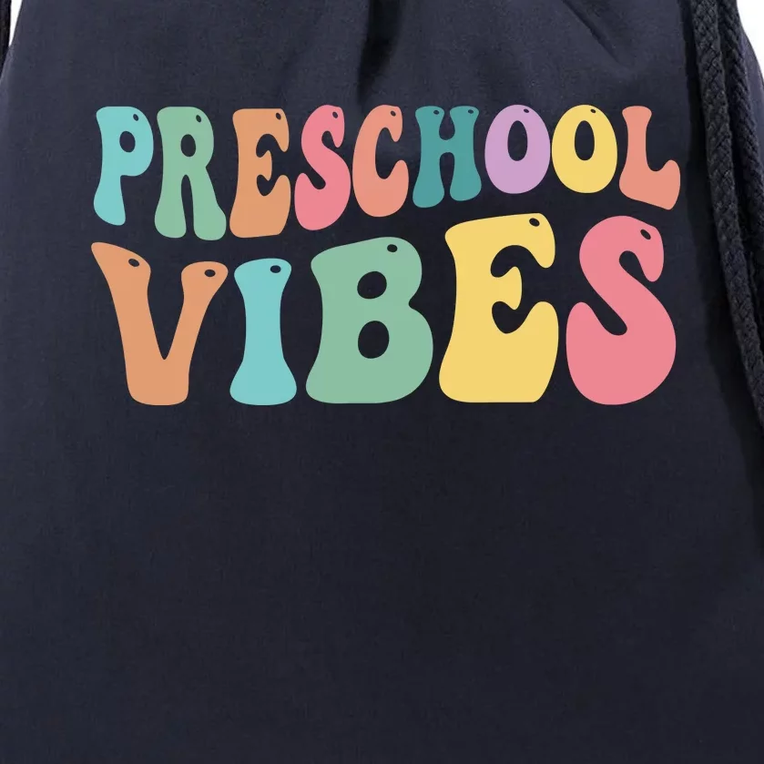 Preschool Vibes Retro 80s Pre School Drawstring Bag