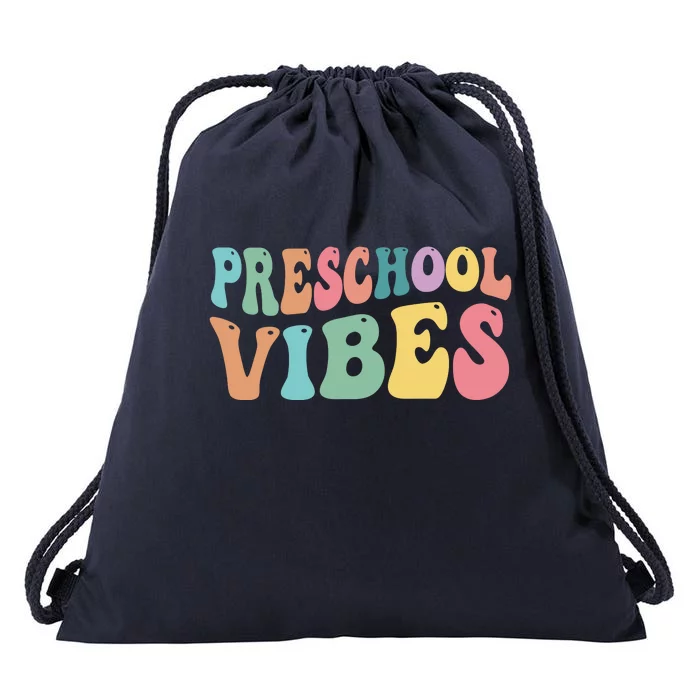 Preschool Vibes Retro 80s Pre School Drawstring Bag